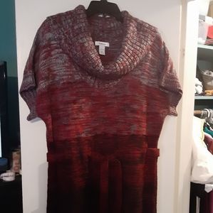 Short sleeve sweater size Large tie front
